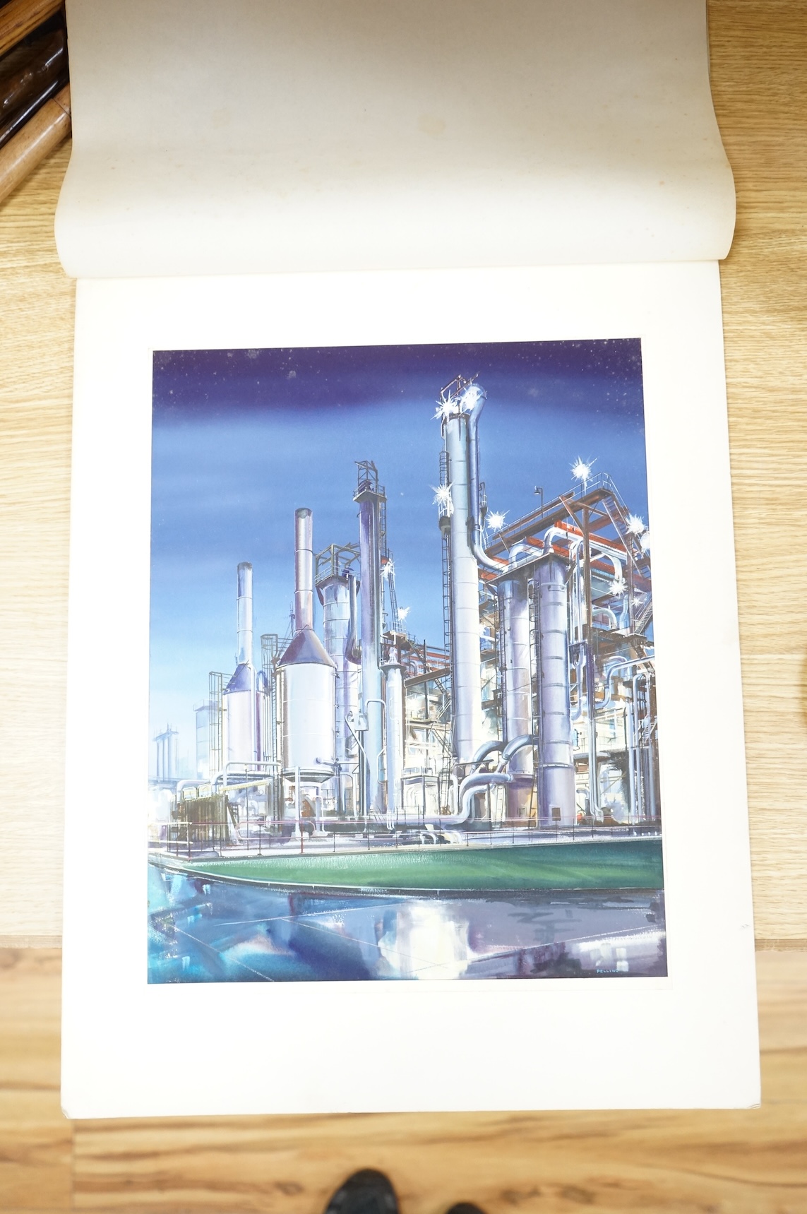 J. Pelling, Industrial illustration, 'Inspiration for brave new world', signed, gouache, 39 x 32cm, mounted, unframed